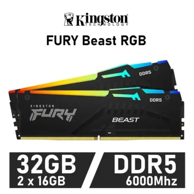 Kingston FURY Beast RGB KIT 32GB DDR5 6000MHz CL36 1.35v XMP Kingston FURY Beast RGB KIT 32GB DDR5 6000MHz CL36 1.35v XMP