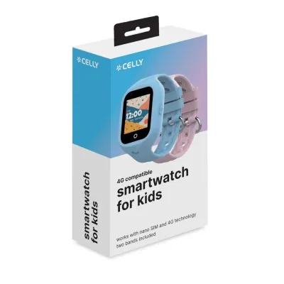 Celly Kidswatch 4G Reloj Smartwatch para Niños 2 Correas Rosa y Celly Kidswatch 4G Reloj Smartwatch para Niños 2 Correas Rosa y