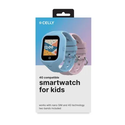 Celly Kidswatch 4G Reloj Smartwatch para Niños 2 Correas Rosa y Celly Kidswatch 4G Reloj Smartwatch para Niños 2 Correas Rosa y