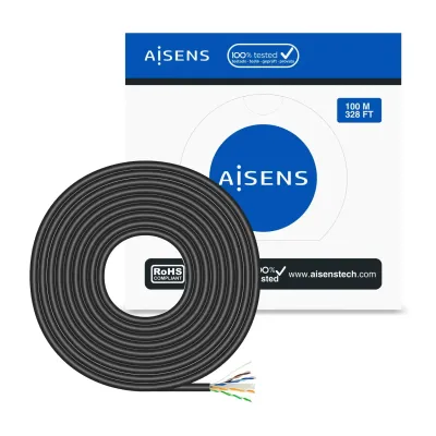 Aisens A135-0675 Bobina de Cable RJ45 UTP AWG23 Cat.6 100m Negro Aisens A135-0675 Bobina de Cable RJ45 UTP AWG23 Cat.6 100m Negro