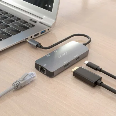 Docking USB Tipo-C Aisens ASUC-6P019-GR/ 1xHDMI/ 3xUSB/ 1xRJ45/ Docking USB Tipo-C Aisens ASUC-6P019-GR/ 1xHDMI/ 3xUSB/ 1xRJ45/