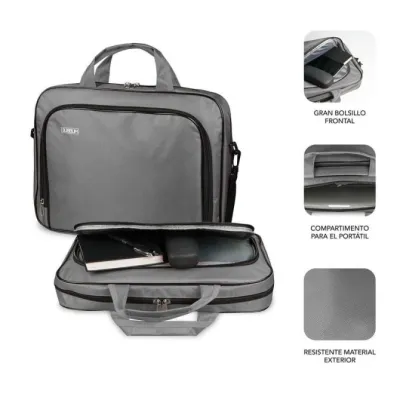 Subblim Oxford Maletín para Portátil hasta 14" Gris