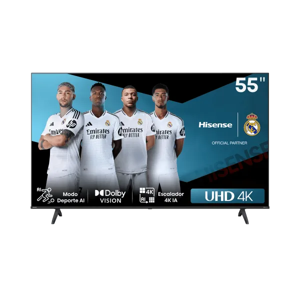 Hisense Serie A6N 4K TV 55A6N 55" UHD VIDAA WiFi, Smart TV, Alexa,DTS Virtual X, Control por voz, HDR10 Plus