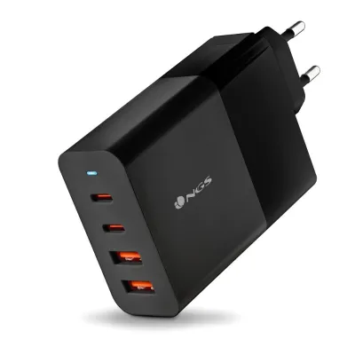 Cargador De Pared Ngs Ultrarrapido De 100w Con 4 Puertos: 2 Cargador De Pared Ngs Ultrarrapido De 100w Con 4 Puertos: 2