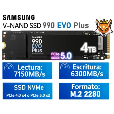 Samsung 990 EVO Plus 4TB SSD M.2 PCIe 4.0 x4/5.0 x2 NVMe 2.0 a Samsung 990 EVO Plus 4TB SSD M.2 PCIe 4.0 x4/5.0 x2 NVMe 2.0 a
