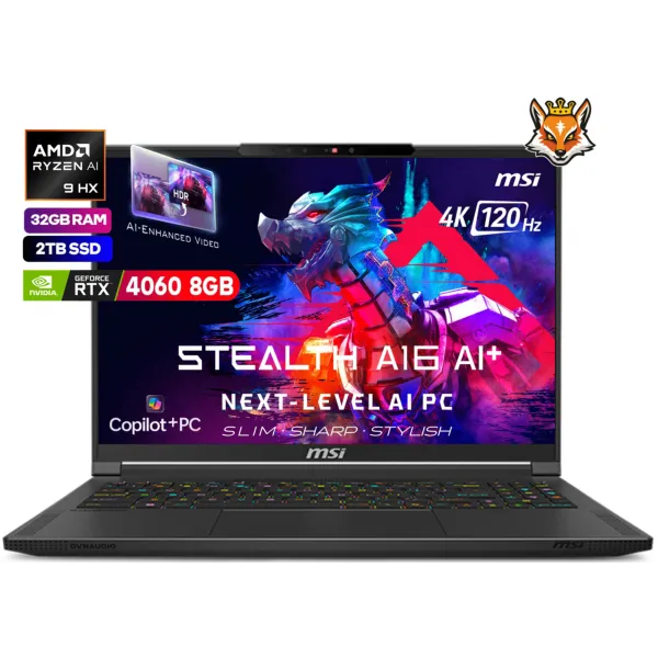 MSI Stealth 16 16Ai+-269ES AMD Ryxen AI 9 HX 370 32GB 2TB RTX4060 8GB 16" W11
