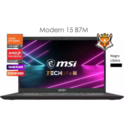 MSI Modern 15 B7M-440XES AMD Ryzen 7-7730u 16GB 512GB 15" MSI Modern 15 B7M-440XES AMD Ryzen 7-7730u 16GB 512GB 15"