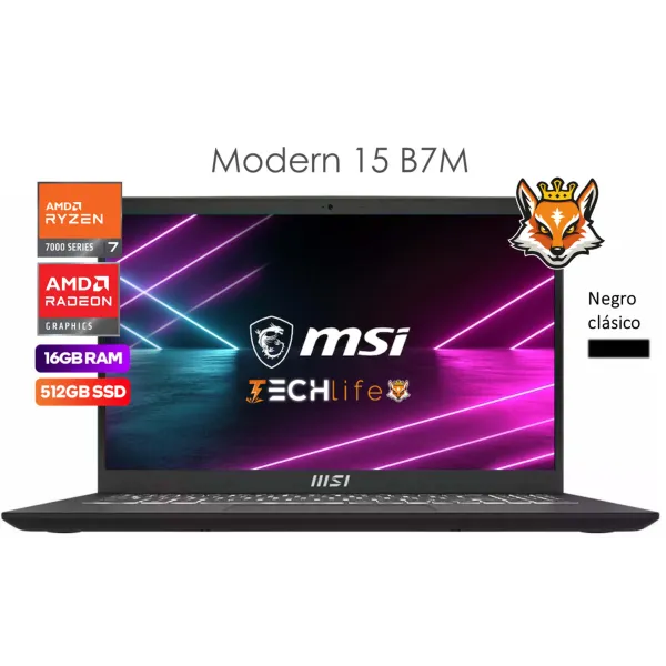 MSI Modern 15 B7M-440XES AMD Ryzen 7-7730u 16GB 512GB 15" FreeDOS