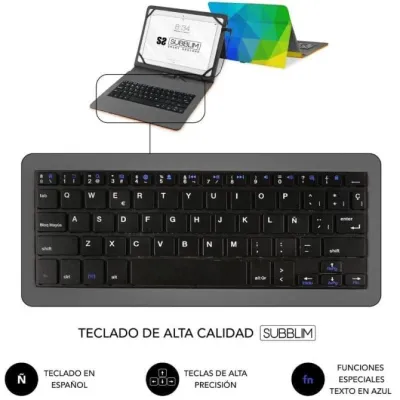Subblim Keytab Funda Universal con Teclado Triángulos para