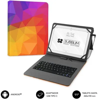 Subblim Keytab Funda Universal con Teclado Triángulos para