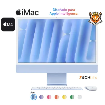 Apple iMac 24" 4,5K ( 2024) Azul M4 CPU x10/GPU x10 16GB 256GB Apple iMac 24" 4,5K ( 2024) Azul M4 CPU x10/GPU x10 16GB 256GB