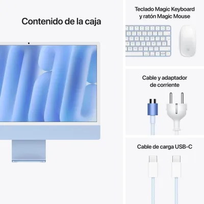 Apple iMac 24" 4,5K ( 2024) Azul M4 CPU x10/GPU x10 16GB 256GB Apple iMac 24" 4,5K ( 2024) Azul M4 CPU x10/GPU x10 16GB 256GB