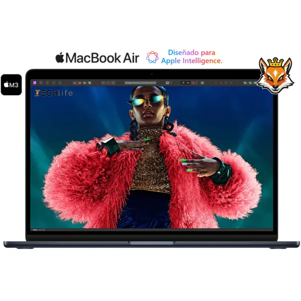 Apple Macbook Air 15.3' (2024) M3 CPU x8/GPU x10 16GB 256GB SSD Medianoche