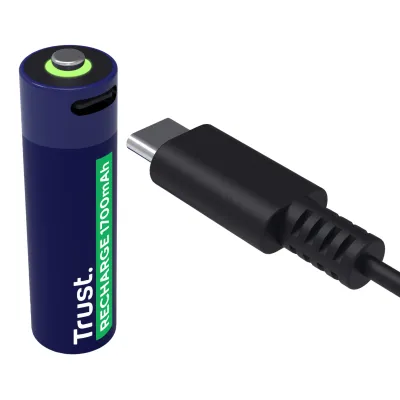 Trust 25584 USB-C Pack 2 Pilas AA Recargables 1700mAh - Novedad Trust 25584 USB-C Pack 2 Pilas AA Recargables 1700mAh - Novedad