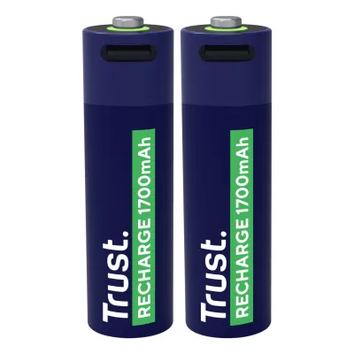 Trust 25584 USB-C Pack 2 Pilas AA Recargables 1700mAh - Novedad Trust 25584 USB-C Pack 2 Pilas AA Recargables 1700mAh - Novedad