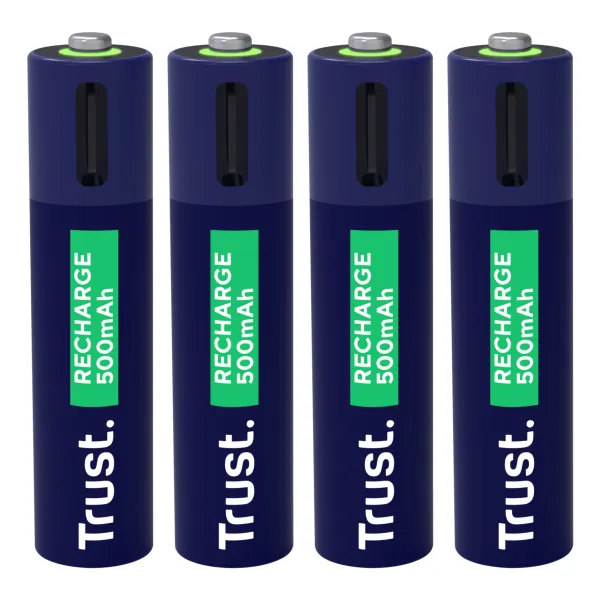 Trust 25671 USB-C Pack 4 Pilas AAA Recargables 500mAh - Novedad