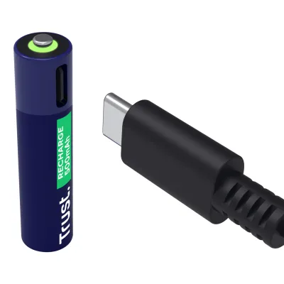 Trust 25671 USB-C Pack 4 Pilas AAA Recargables 500mAh - Novedad