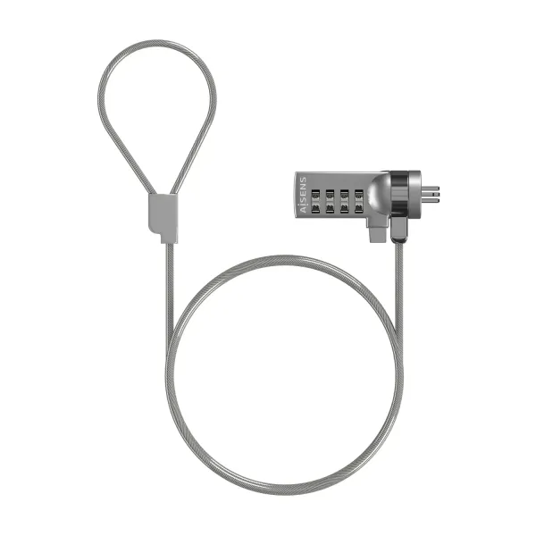 Aisens Cable Seguridad con Cerradura de Combinación para Ordenador/Monitor/Portátil 1.5M 