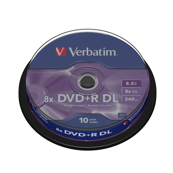 Verbatim DVD+R DL Doble Capa 8x 8.5GB Tarrina 10 Unds