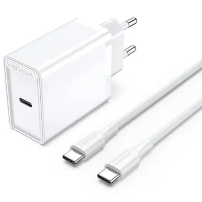 Cargador de Pared Vention FAHWF-EU/ 1xUSB Tipo-C + 2x Cable USB Cargador de Pared Vention FAHWF-EU/ 1xUSB Tipo-C + 2x Cable USB