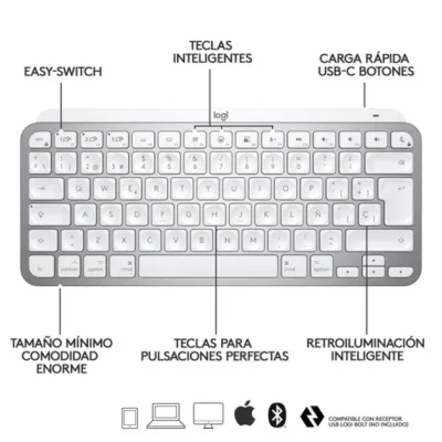 Teclado Logitech Mx Keys Mini Para Mac Wireless Color Gris Teclado Logitech Mx Keys Mini Para Mac Wireless Color Gris