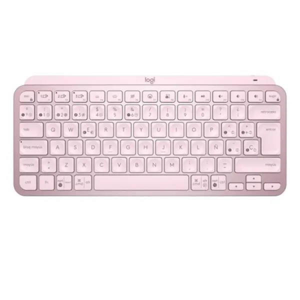 Teclado Logitech Bluetooth Mx Keys Mini Iluminado Compacto Recargable Usb-c Color Rosa 920-010813