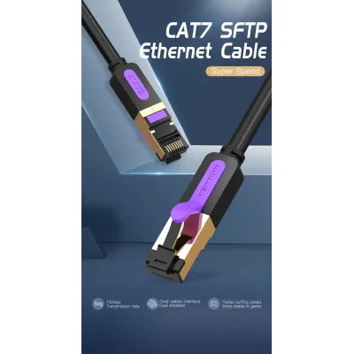 Cable de Red RJ45 SFTP Vention ICDBF Cat7/ 1m/ Negro