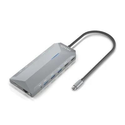 Aisens Conversor USB-C Dock 12 En 1 Gris