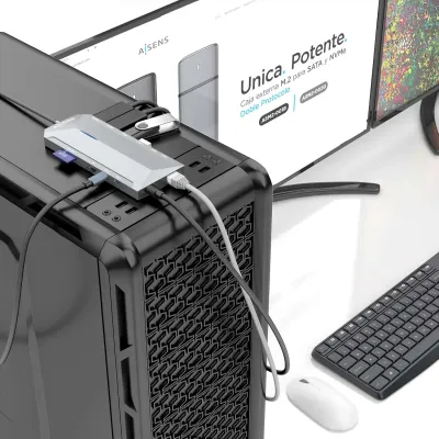 Aisens Conversor USB-C Dock 12 En 1 Gris