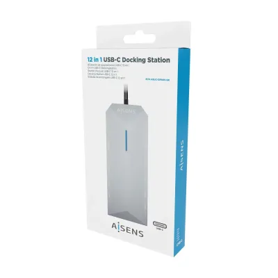 Aisens Conversor USB-C Dock 12 En 1 Gris