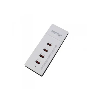 Cargador Viaje/Pared 4 Puertos Usb 1X2A + 3X1A Blanco Approx