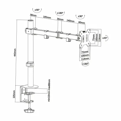 Aisens DT32TSR-039 Soporte de Mesa para Monitor/TV de 13" a 27"