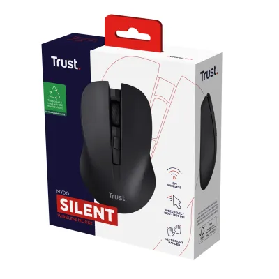 Trust Mydo Silent Wireless Ratón Inalámbrico 1800 DPI Negro