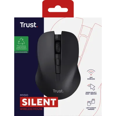 Trust Mydo Silent Wireless Ratón Inalámbrico 1800 DPI Negro