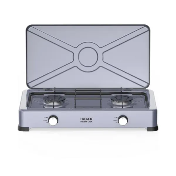 Hornillo De Gas 2 Fuegos Double Cook Gris Haeger