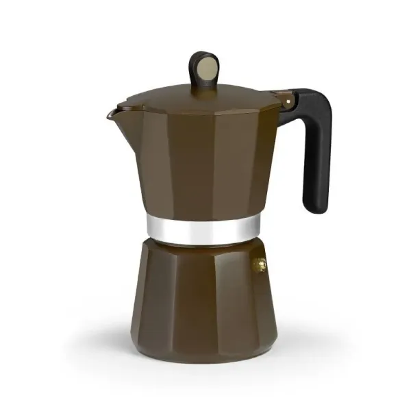 Monix New Cream Cafetera Italiana de Aluminio 9 Tazas Marrón
