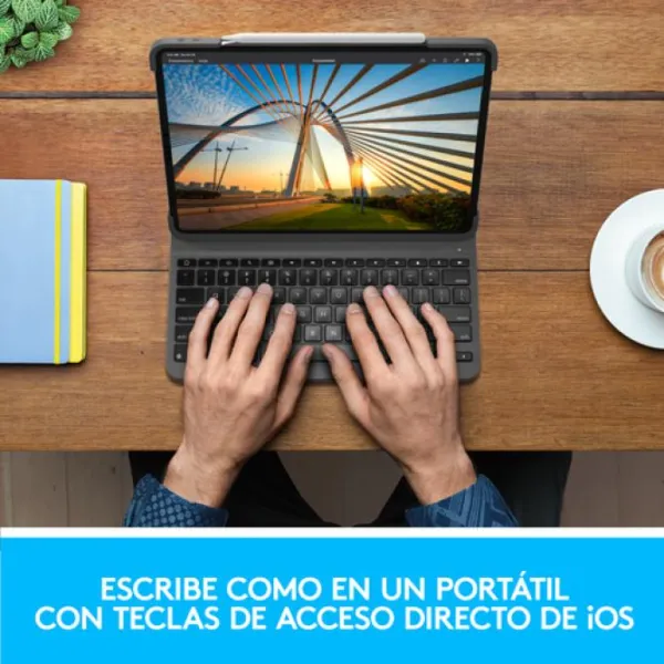 Logitech Slim Folio Pro Funda con Teclado Retroiluminado para iPad Pro 11" (1/2/3/4 Generación)