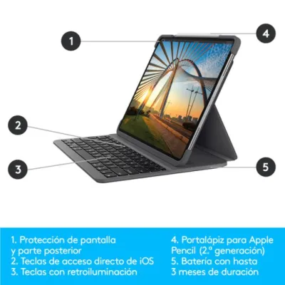 Logitech Slim Folio Pro Funda con Teclado Retroiluminado para