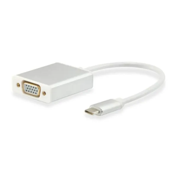 Equip Cable USB Tipo C Macho a VGA Hembra 15cm Plata