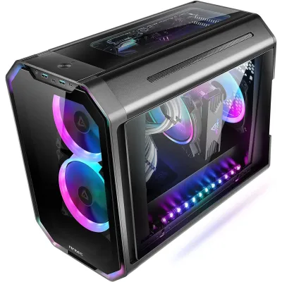 Antec Dark Cube Caja MicroATX Doble frontal, Cristal Negra