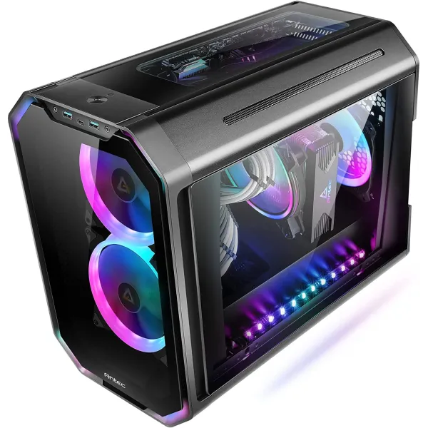 Antec Dark Cube Caja MicroATX Doble frontal, Cristal Negra