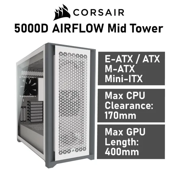 Corsair 5000D Airflow Torre ATX Blanca