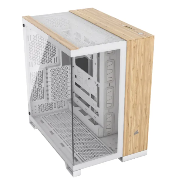 Torre PC Corsair 6500X Semitorre ATX Doble Cristal Templado USB-C Blanco Bambú