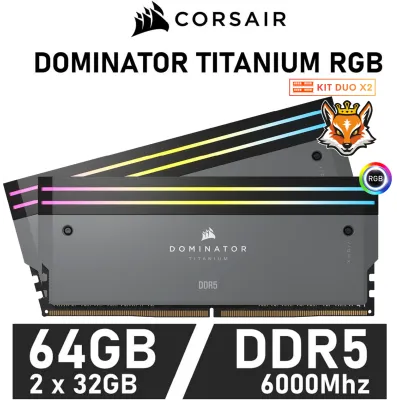 Corsair Dominator Titanium RGB Grey KIT 64GB DDR5 a 6000MHz Corsair Dominator Titanium RGB Grey KIT 64GB DDR5 a 6000MHz