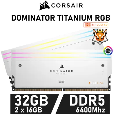 Corsair Dominator Titanium RGB White KIT 32GB DDR5 a 6600MHz Corsair Dominator Titanium RGB White KIT 32GB DDR5 a 6600MHz