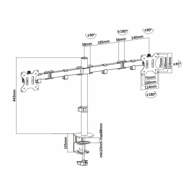 Aisens DT32TSR-041 Soporte de Mesa Giratorio para Monitor/TV de Aisens DT32TSR-041 Soporte de Mesa Giratorio para Monitor/TV de