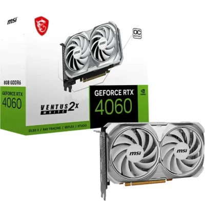 MSI Ventus 2x White GeForce RTX 4060 8GB OC GDDR6 DLSS3 MSI Ventus 2x White GeForce RTX 4060 8GB OC GDDR6 DLSS3