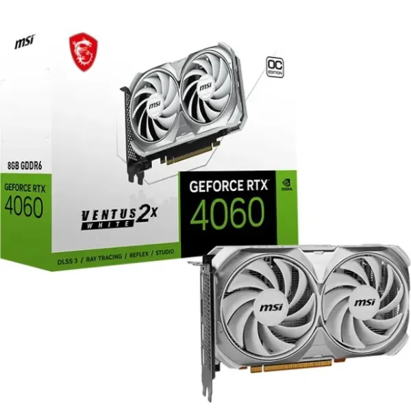 MSI Ventus 2x White GeForce RTX 4060 8GB OC GDDR6 DLSS3