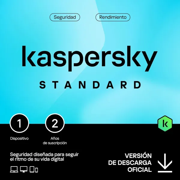Kaspersky Standard Antivirus 2024 | 1 Dispositivos | 2 años | Descarga/email