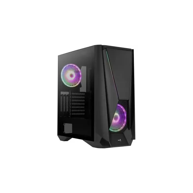 Aerocool Visor Cristal Templado USB 3.1 RGB Negra